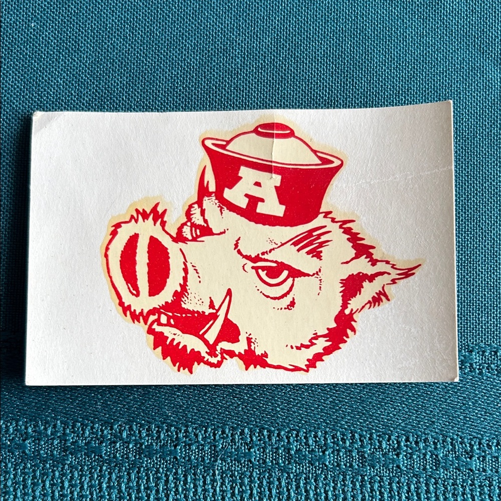 University of Arkansas Razorbacks Football 1970’s Decal by Angelus